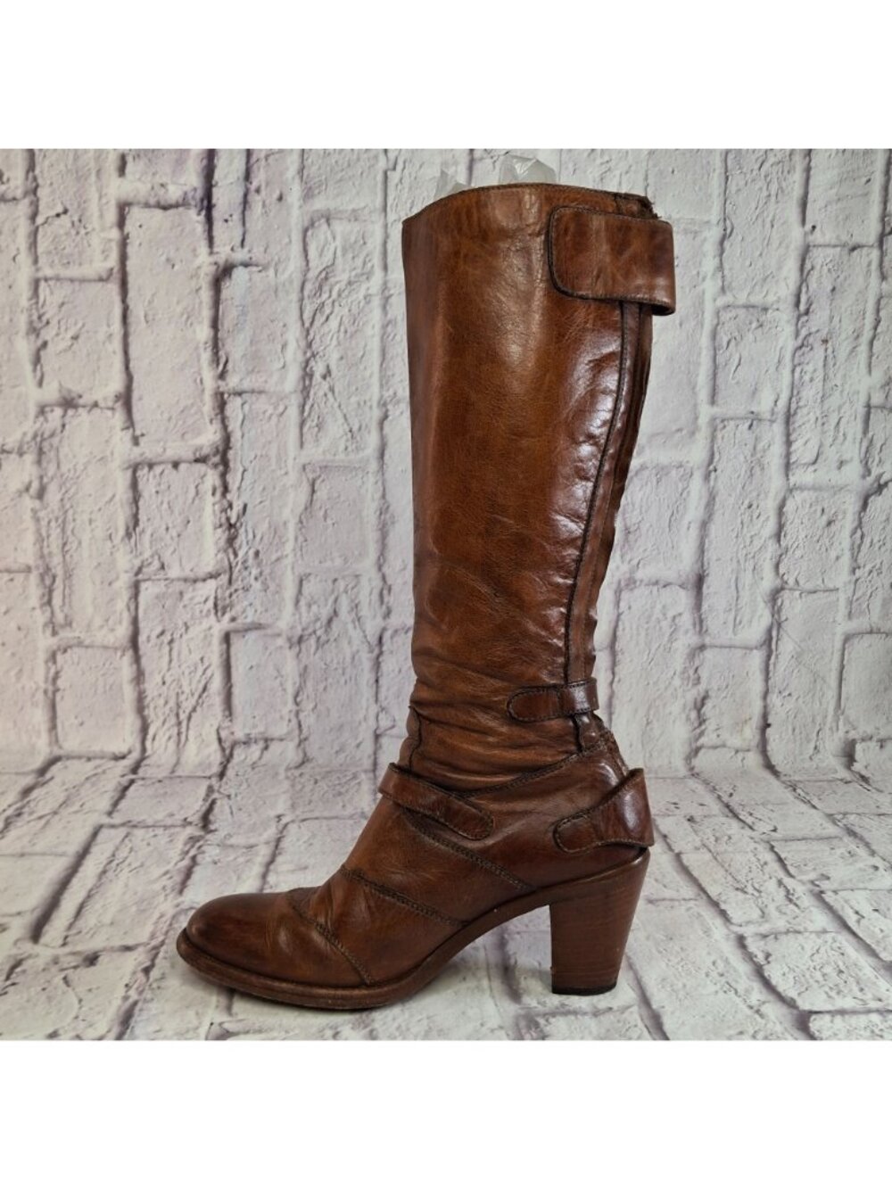 Belstaff Trialmaster 1955 Boots Womens Sz 37 EU Brown Leather High Quality Italy - Picture 3 of 8